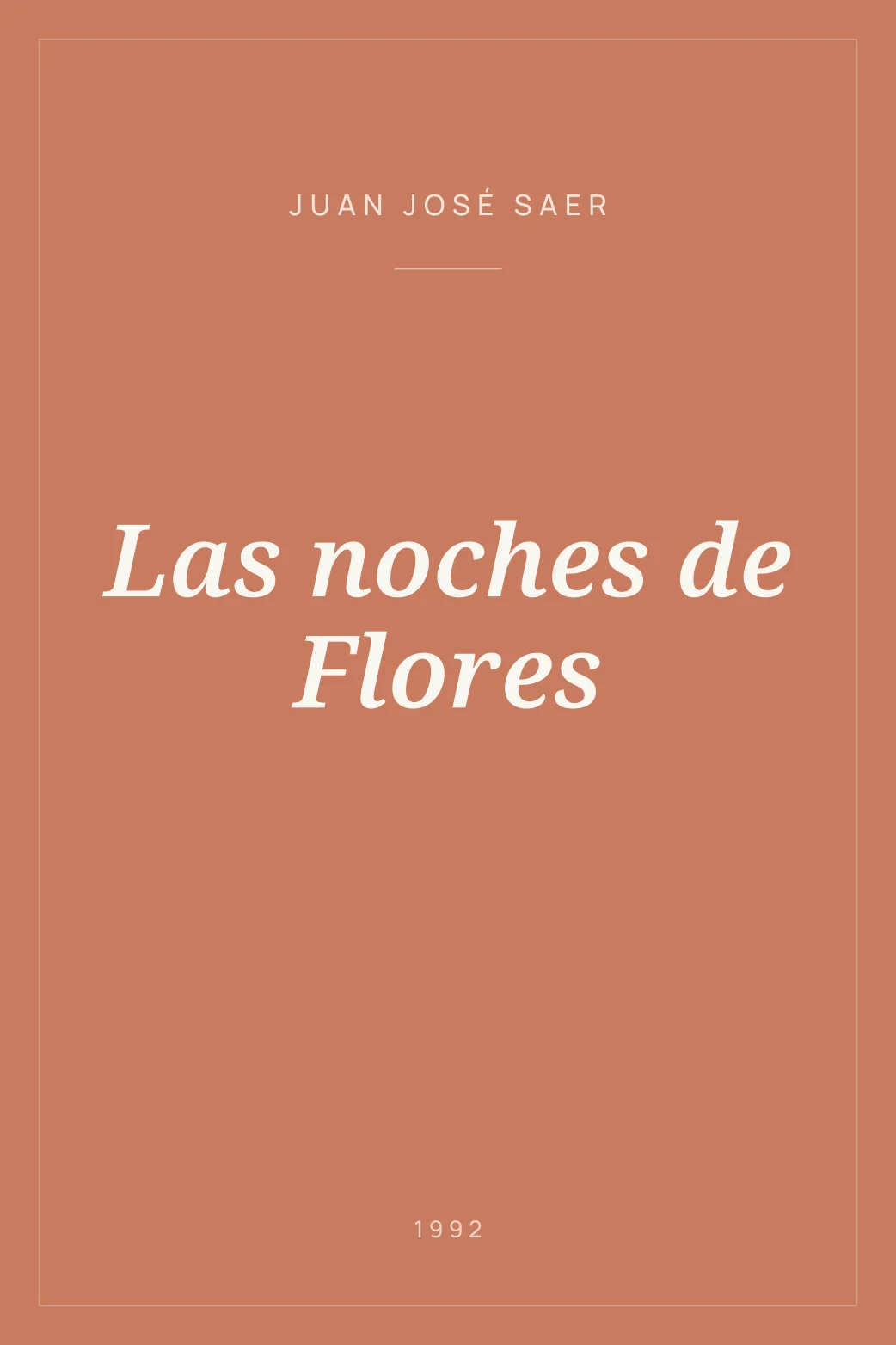 Portada de Las noches de Flores