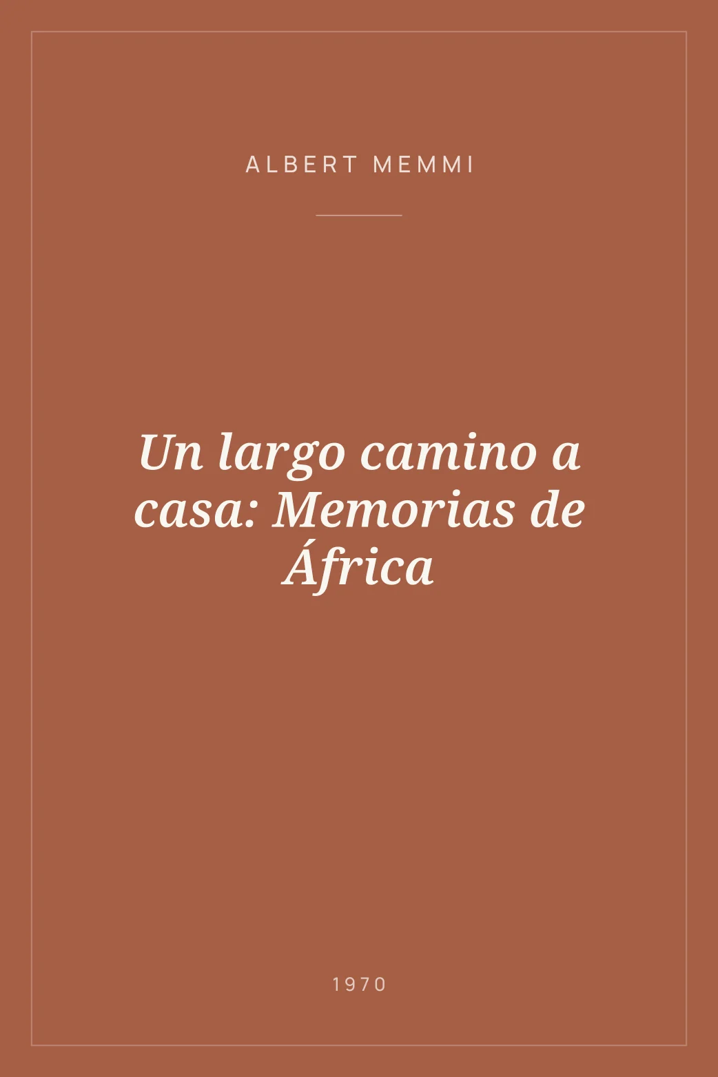 Portada de Un largo camino a casa: Memorias de África