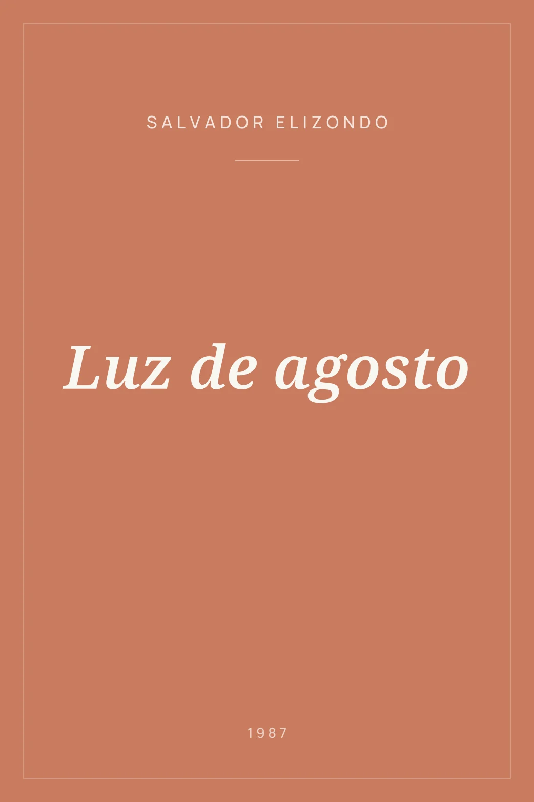 Portada de Luz de agosto
