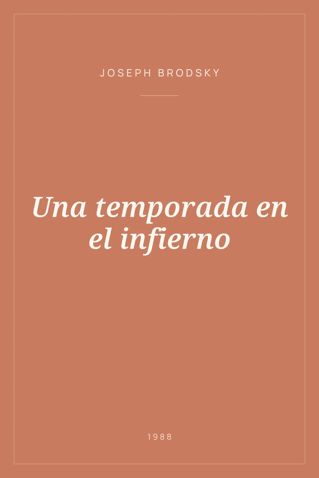 Portada de Una temporada en el infierno