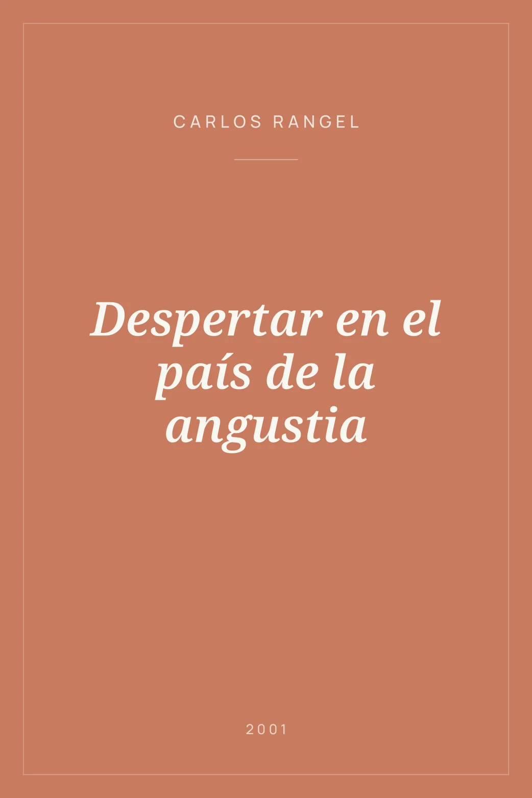 Portada de Despertar en el país de la angustia