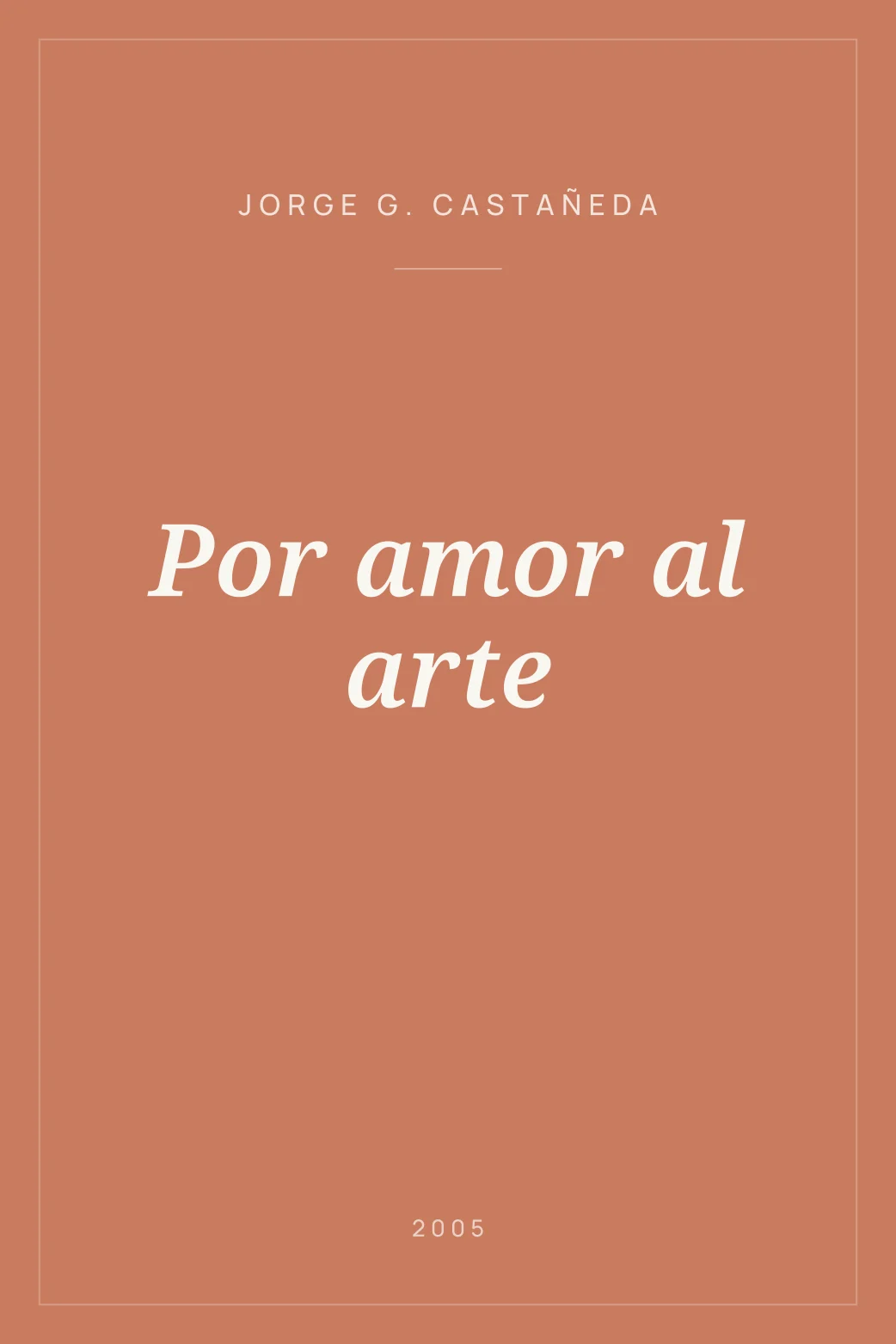 Portada de Por amor al arte
