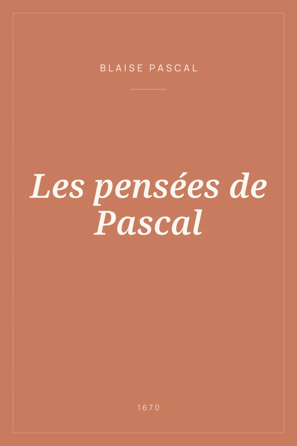 Portada de Les pensées de Pascal