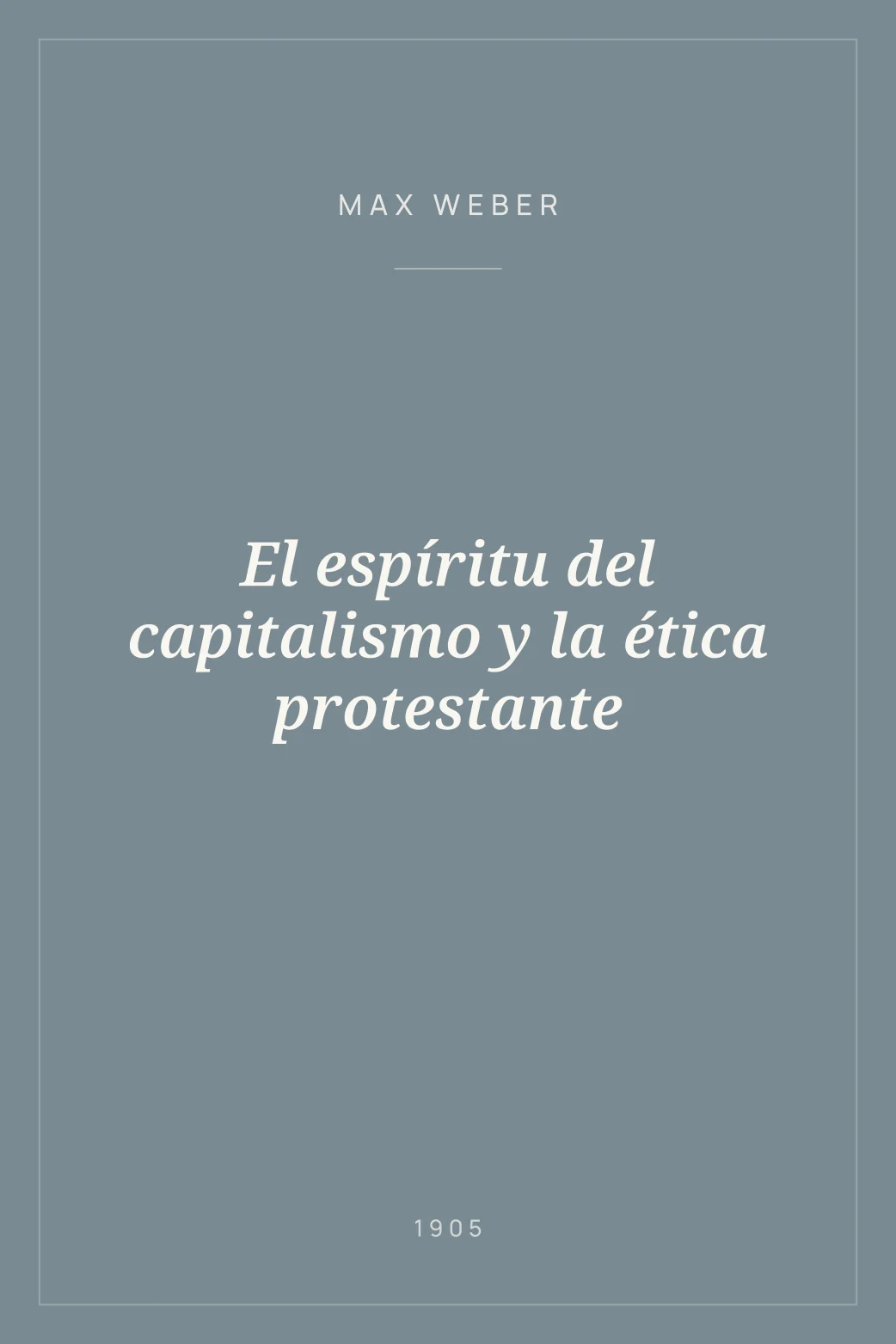 Portada de El espíritu del capitalismo y la ética protestante