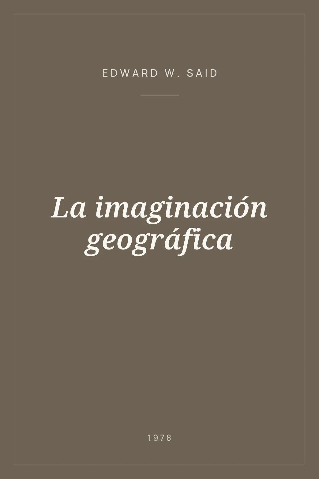 Portada de La imaginación geográfica