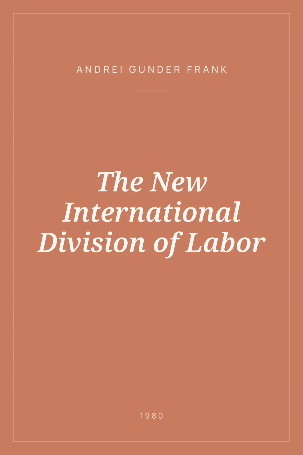 Portada de The New International Division of Labor