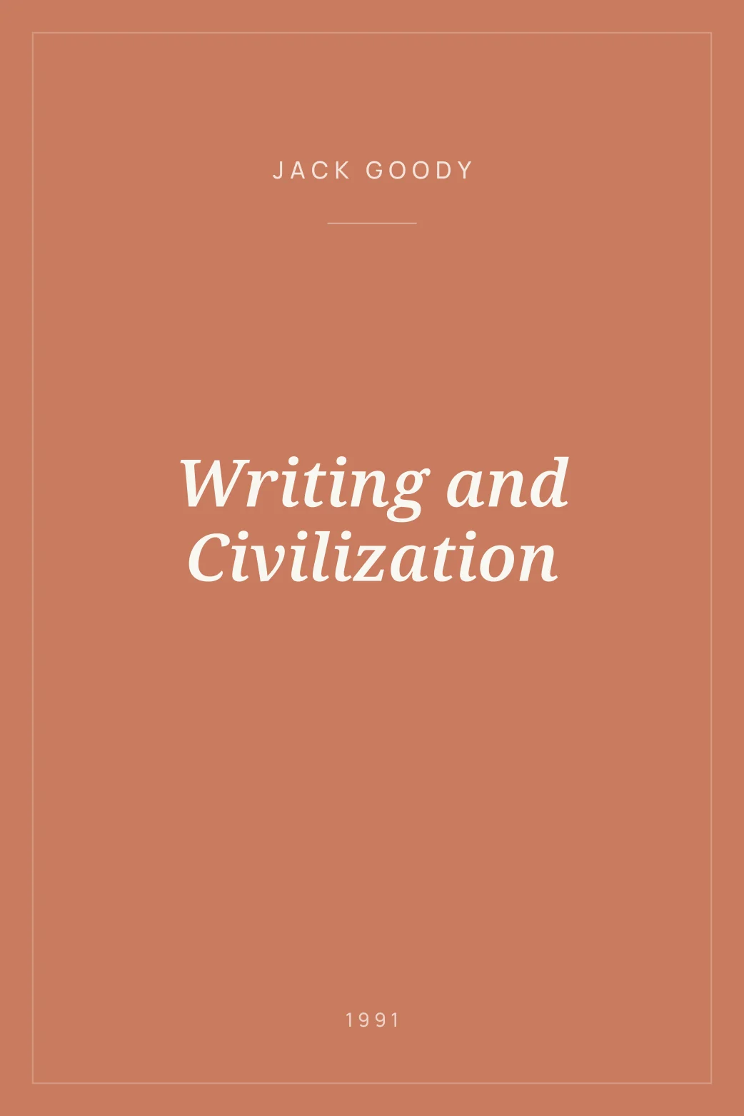 Portada de Writing and Civilization