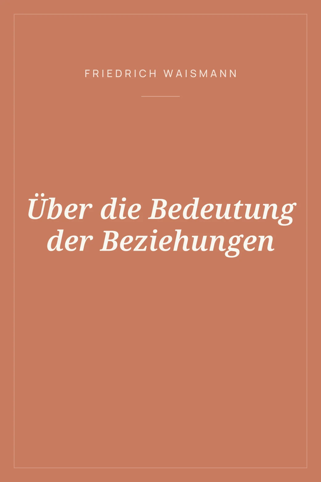 Portada de Über die Bedeutung der Beziehungen