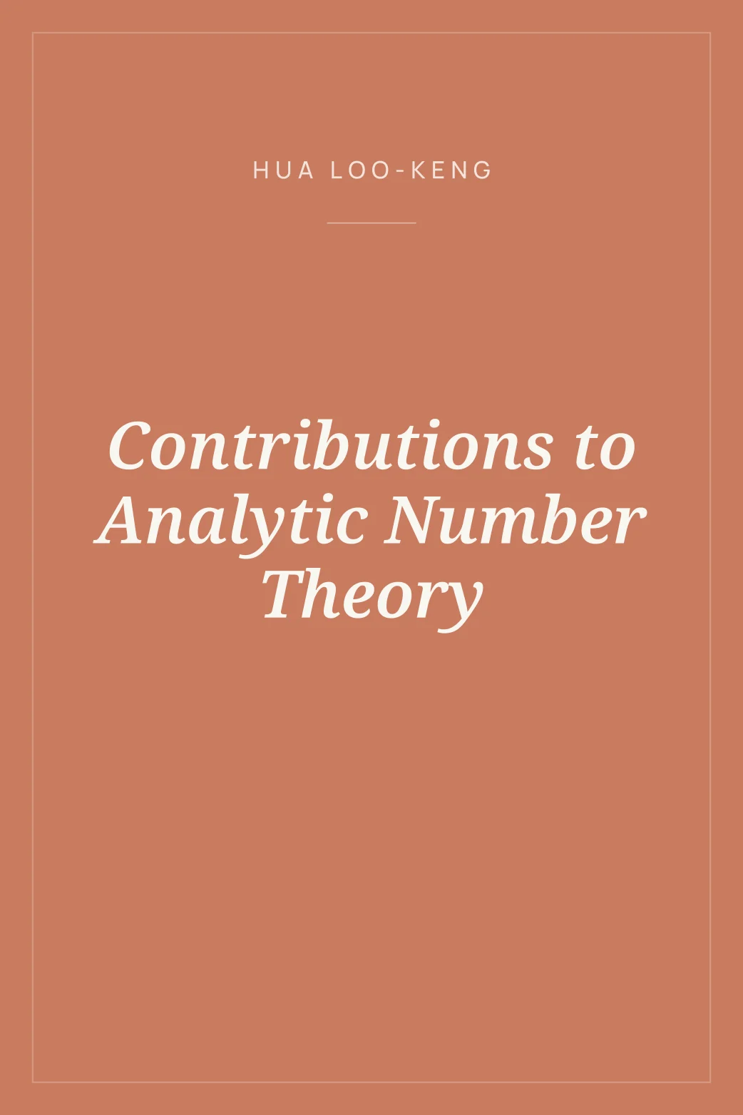 Portada de Contributions to Analytic Number Theory