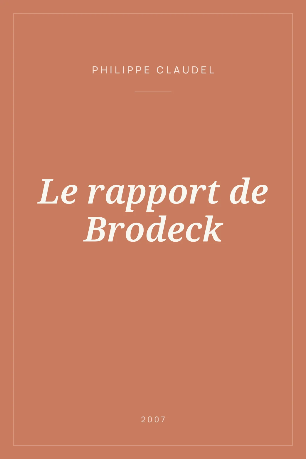 Portada de Le rapport de Brodeck