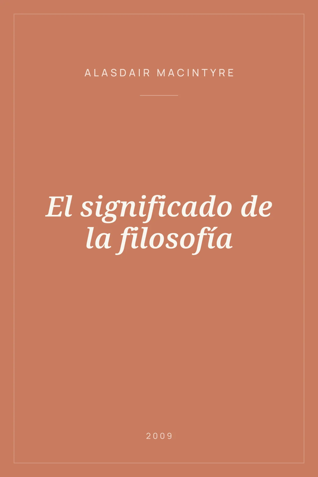 Portada de El significado de la filosofía