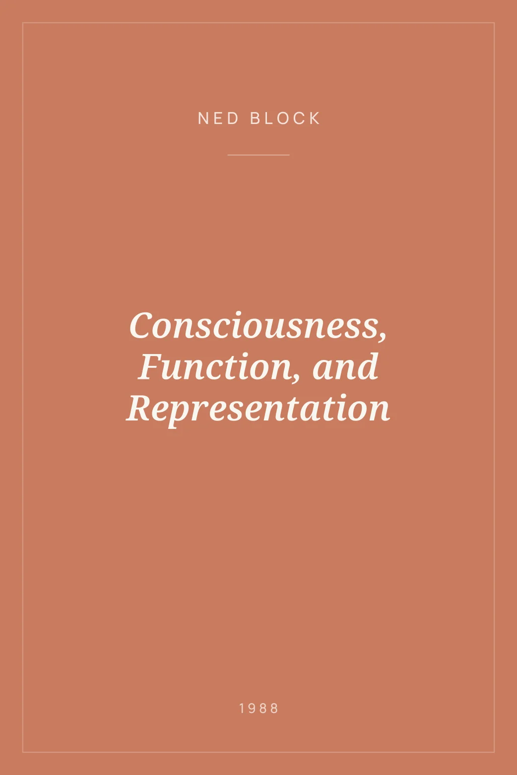 Portada de Consciousness, Function, and Representation