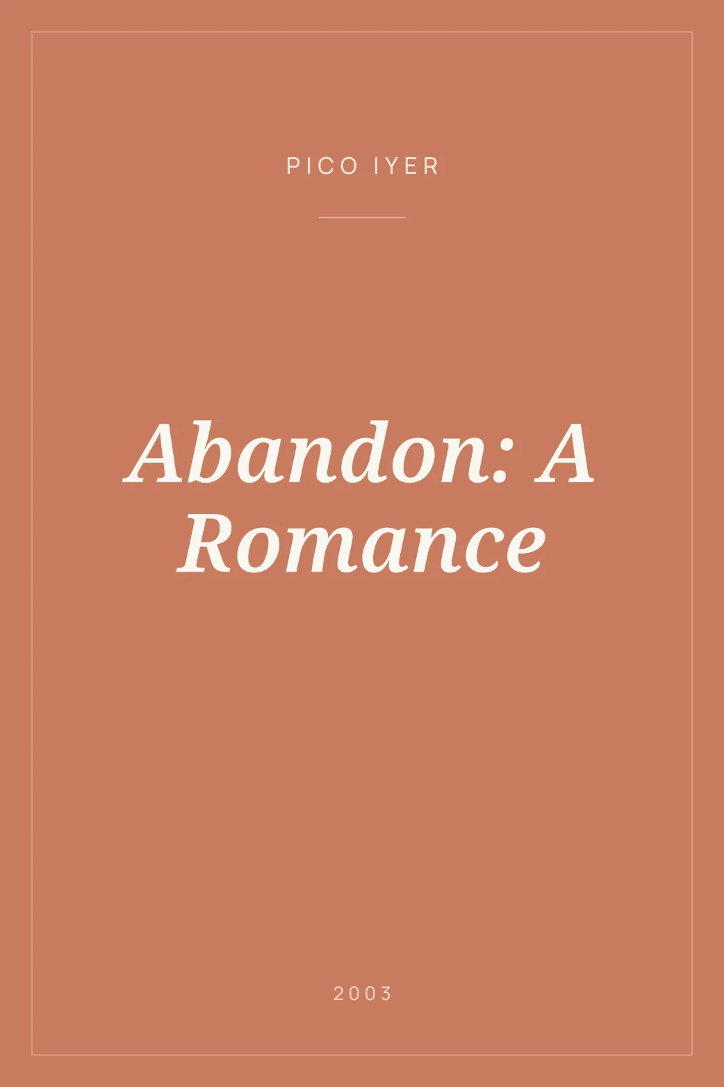 Portada de Abandon: A Romance