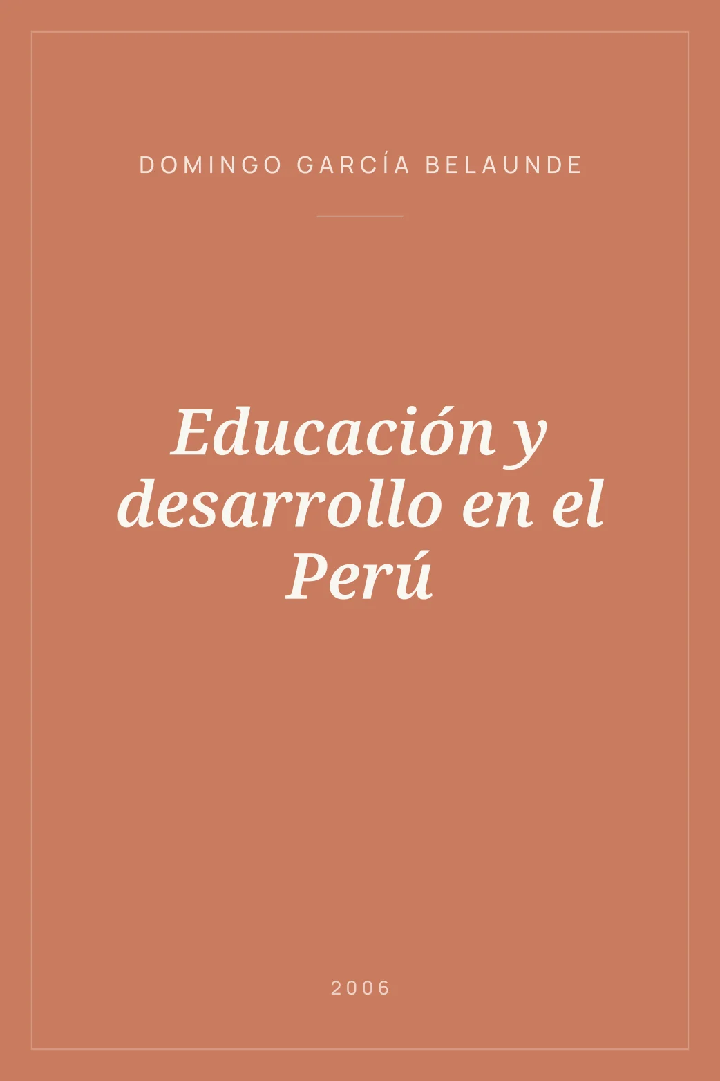 Portada de Educación y desarrollo en el Perú