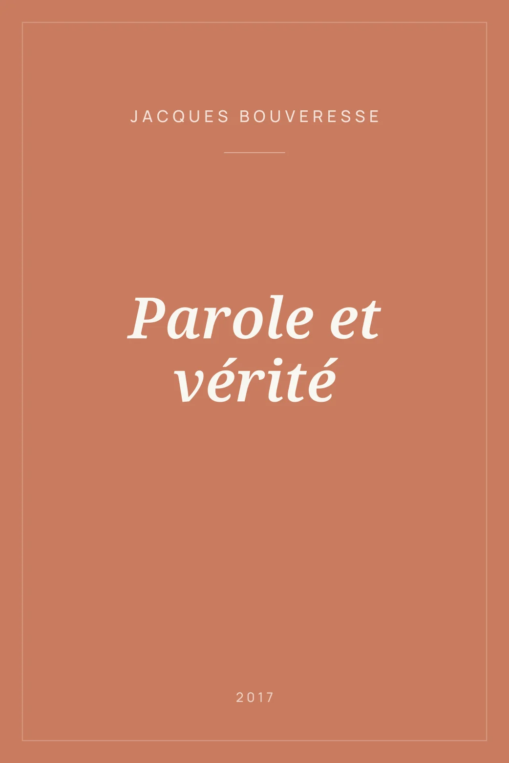 Portada de Parole et vérité