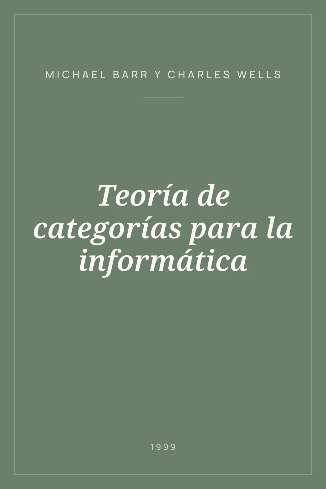 Portada de Teoría de categorías para la informática