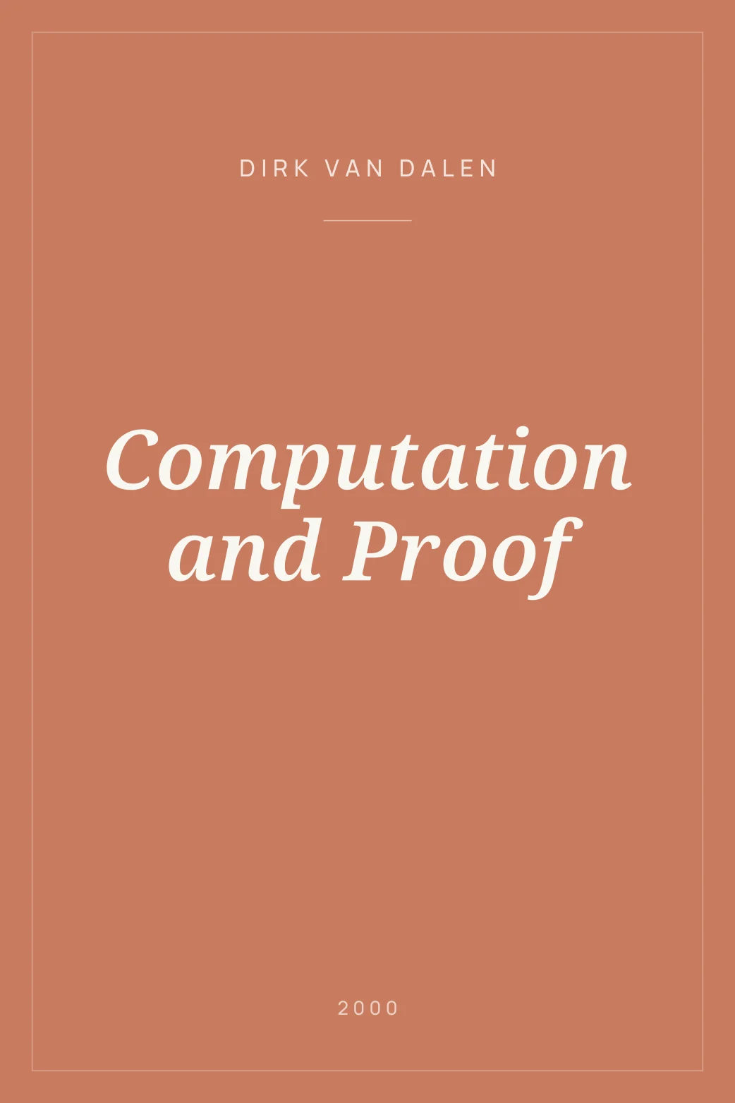 Portada de Computation and Proof