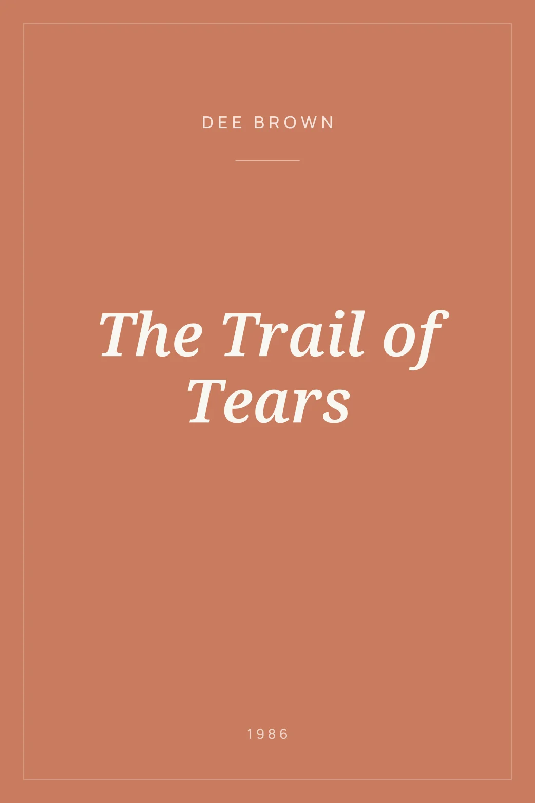 Portada de The Trail of Tears