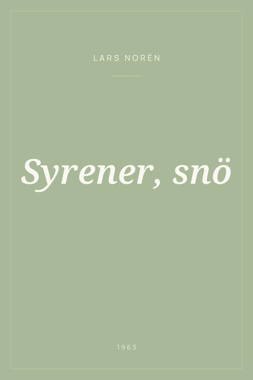 Portada de Syrener, snö
