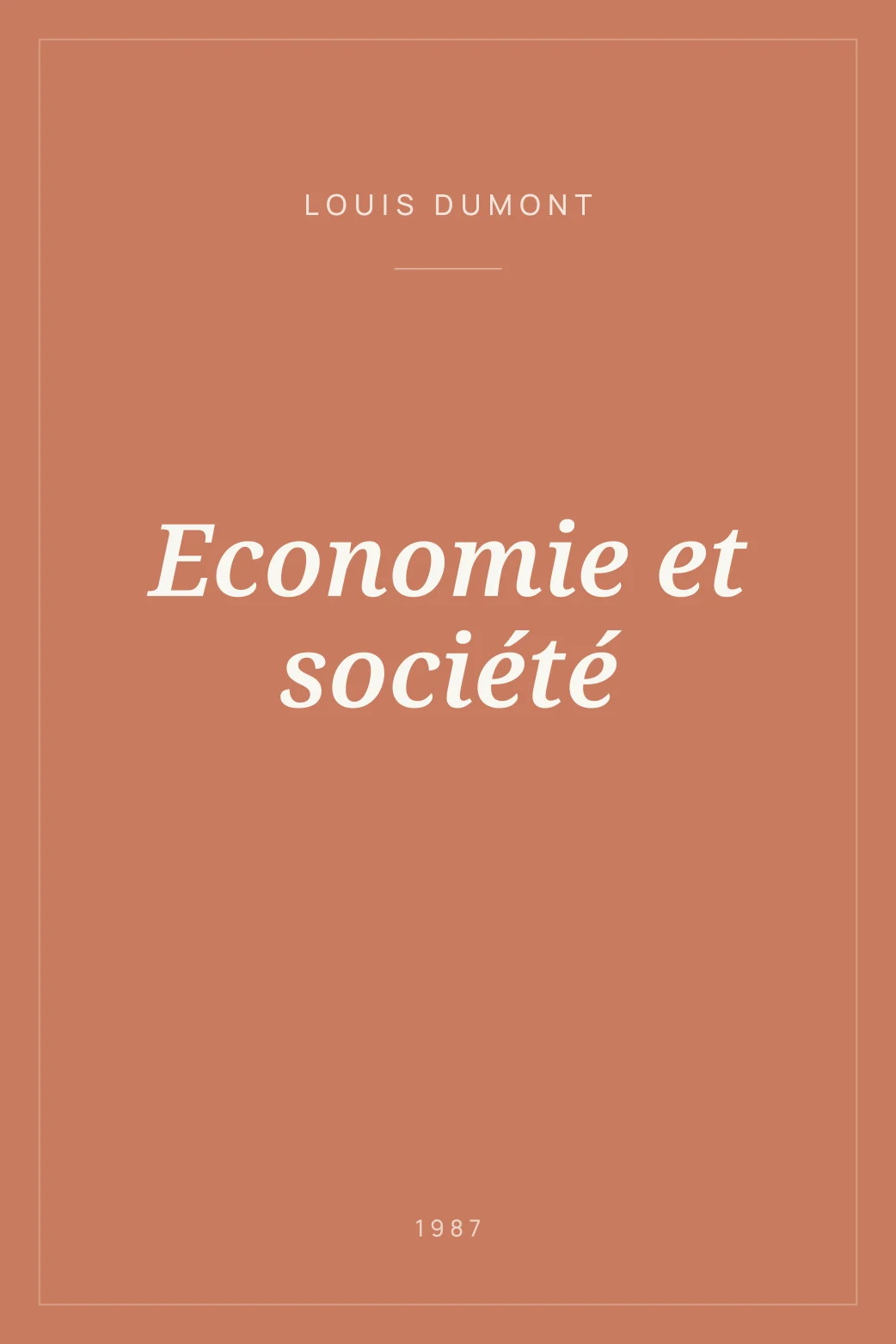 Portada de Economie et société