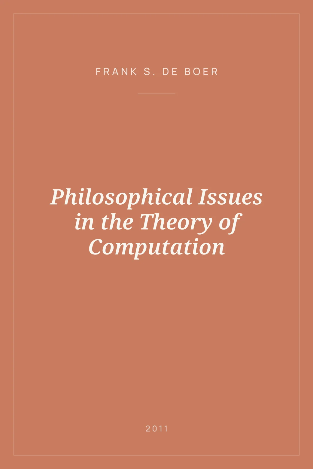 Portada de Philosophical Issues in the Theory of Computation