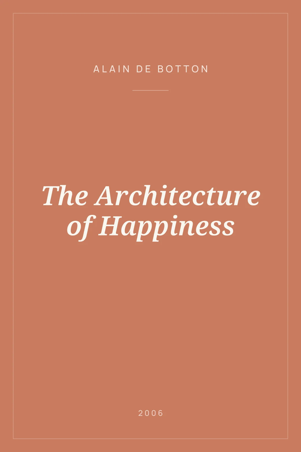 Portada de The Architecture of Happiness