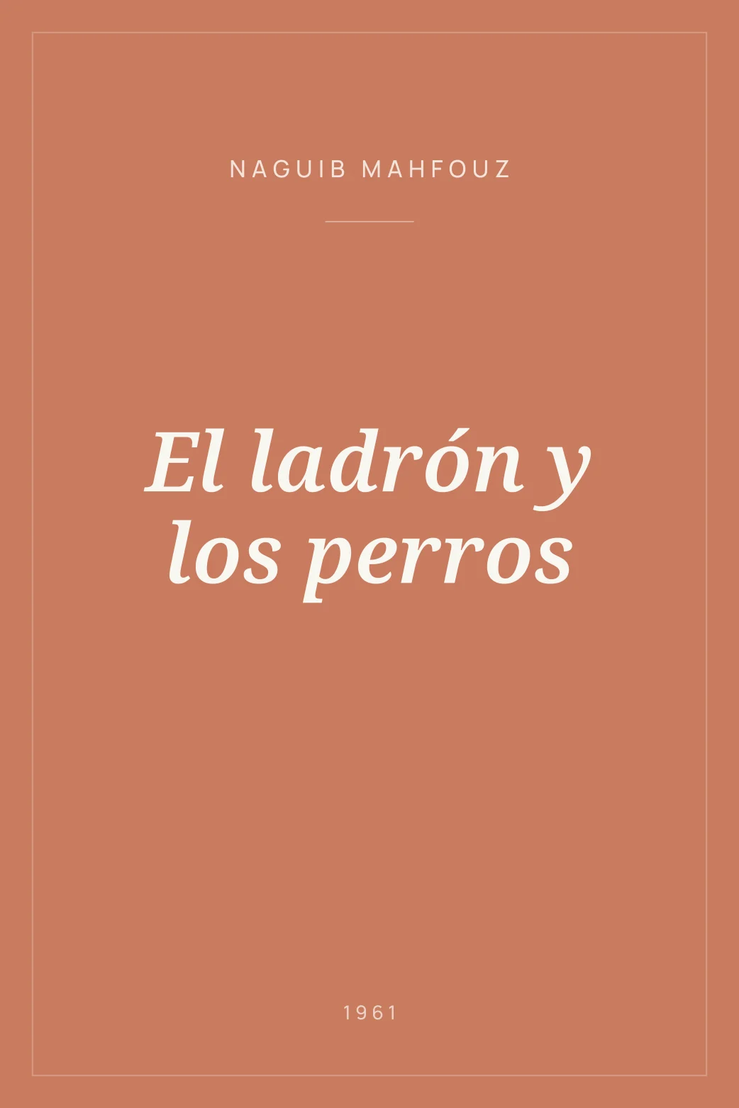 Portada de El ladrón y los perros
