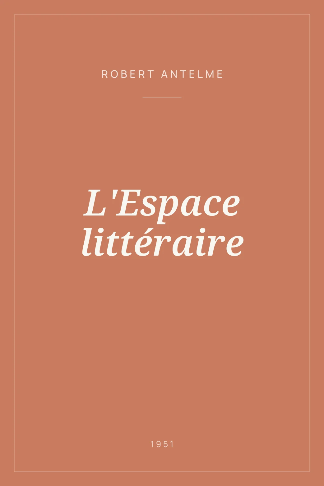Portada de L'Espace littéraire