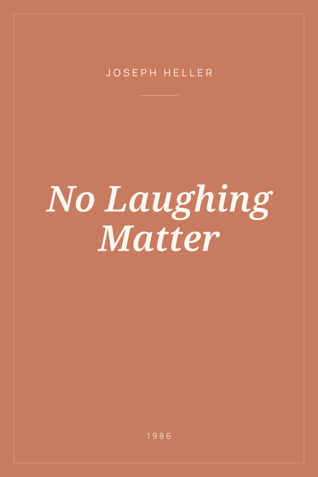 Portada de No Laughing Matter
