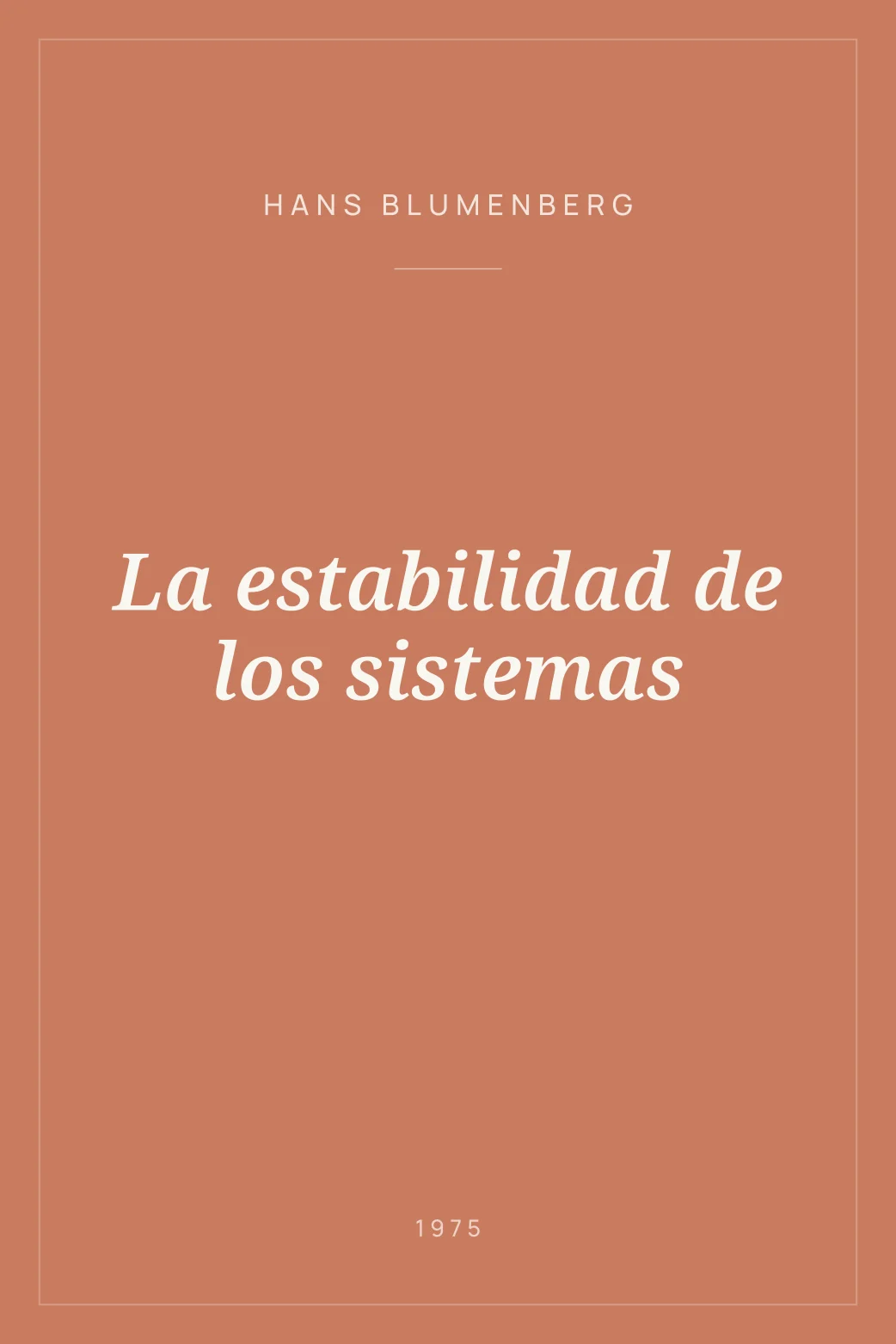 Portada de La estabilidad de los sistemas