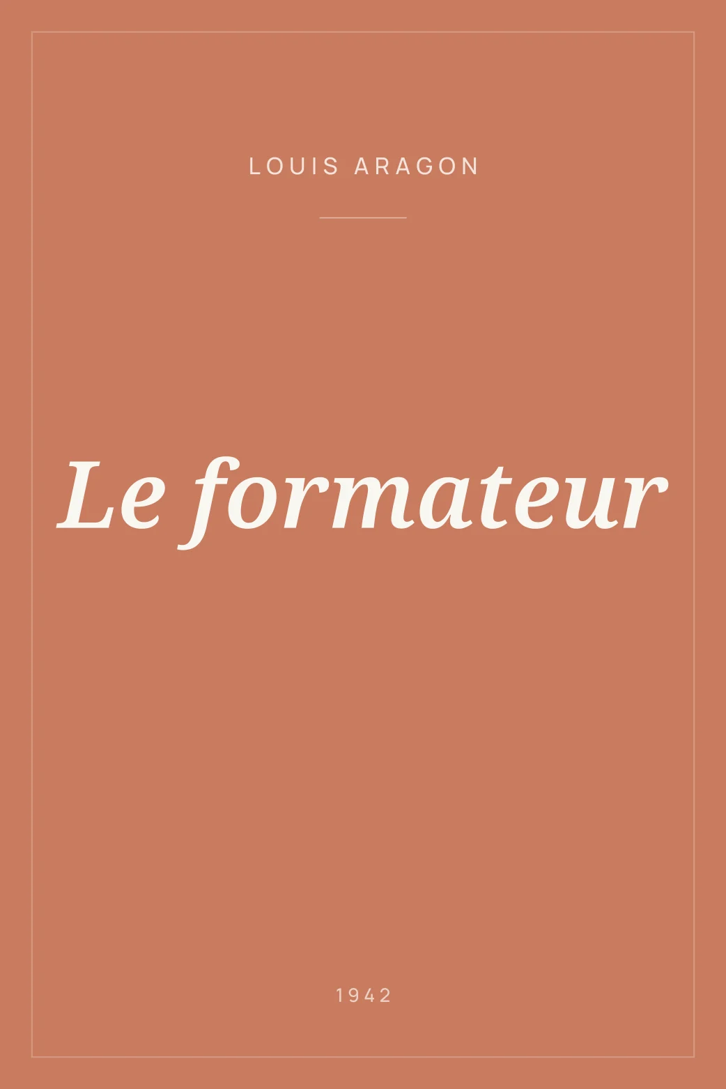 Portada de Le formateur