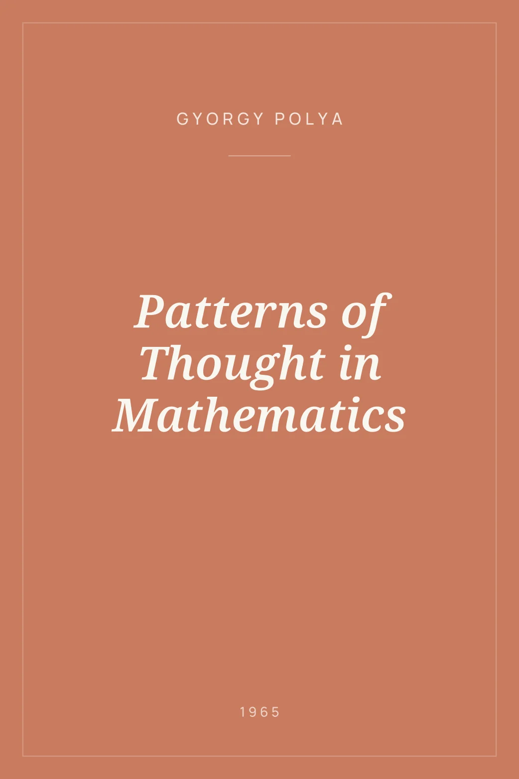 Portada de Patterns of Thought in Mathematics