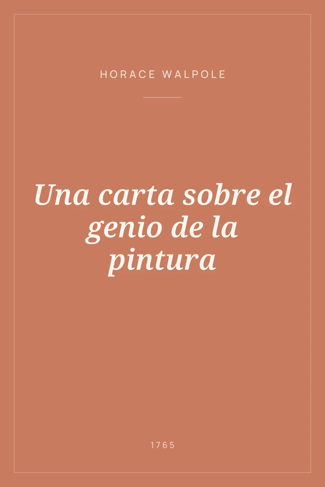 Portada de Una carta sobre el genio de la pintura