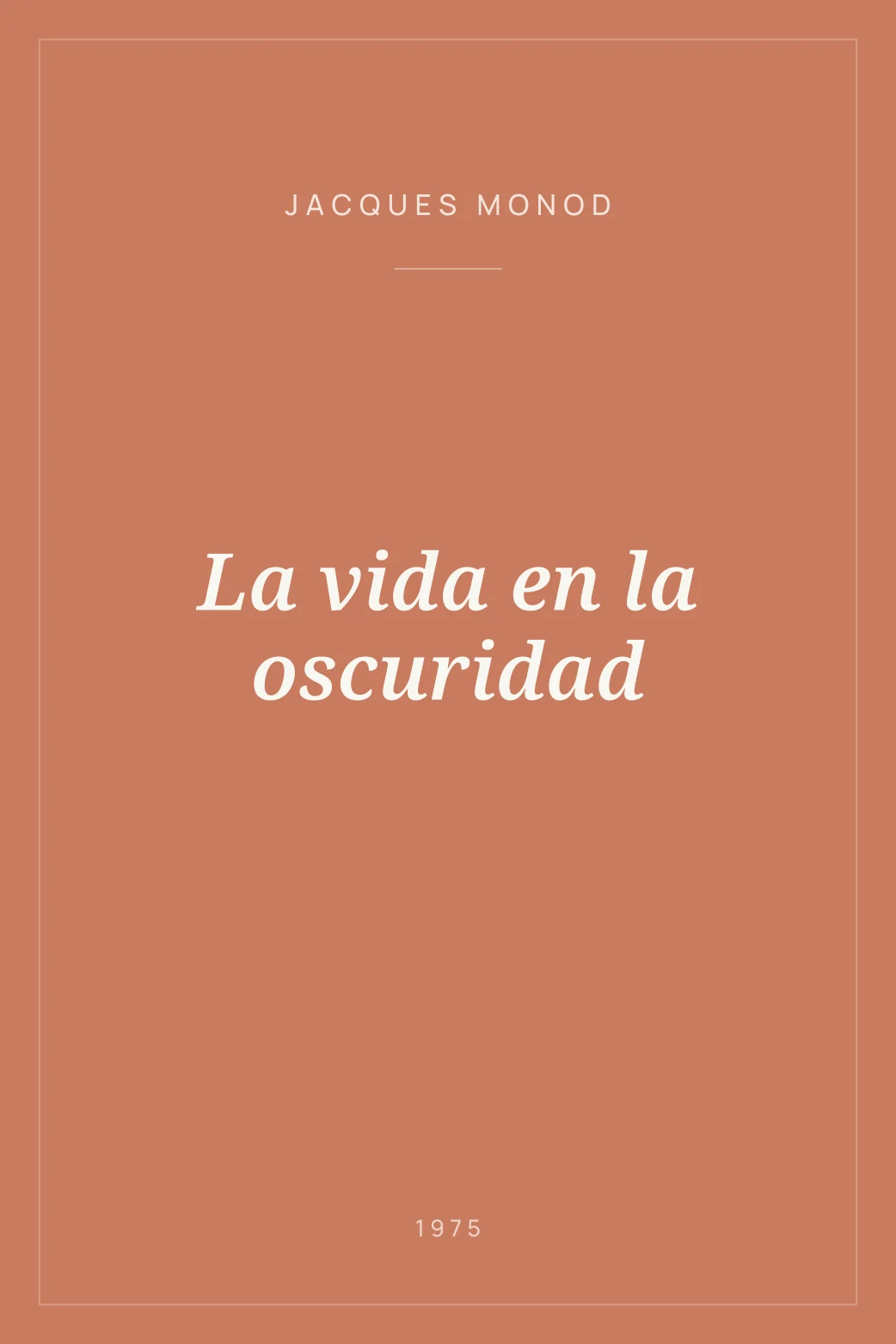 Portada de La vida en la oscuridad