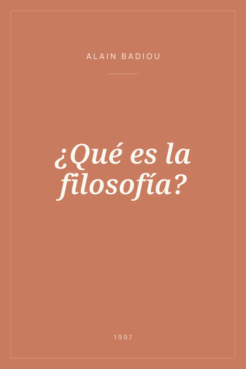 Portada de ¿Qué es la filosofía?