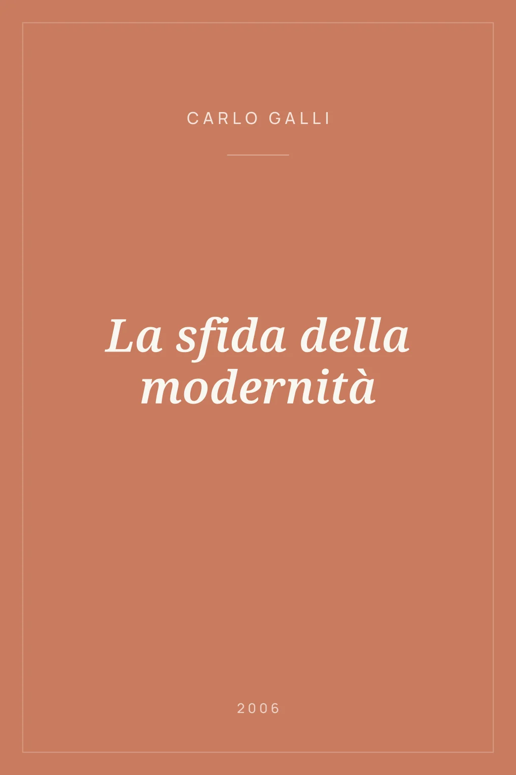 Portada de La sfida della modernità