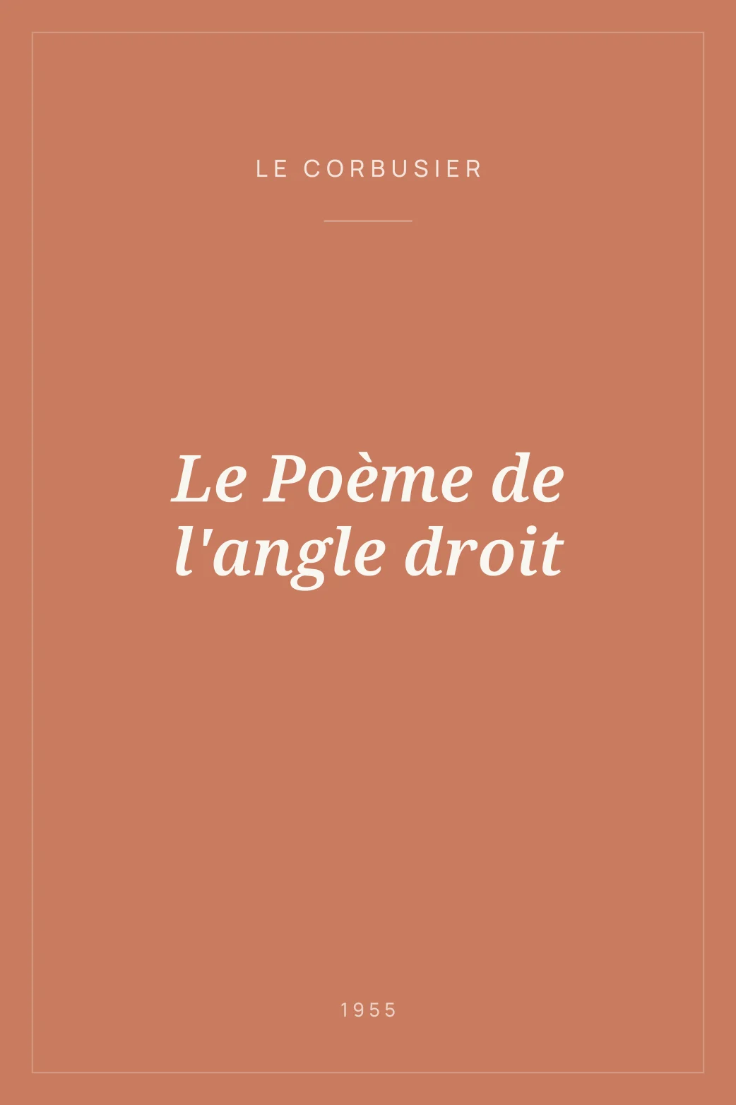 Portada de Le Poème de l'angle droit