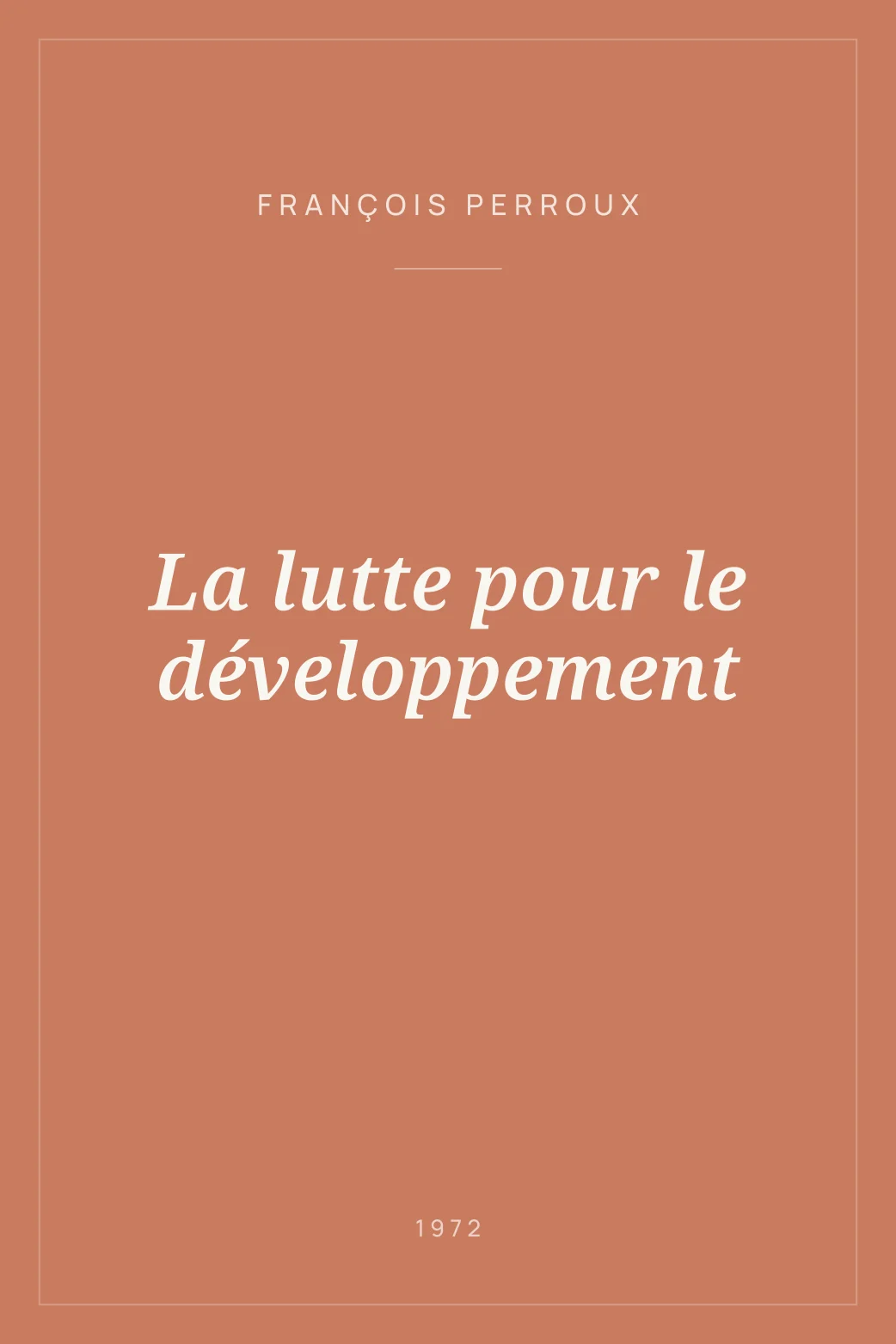 Portada de La lutte pour le développement