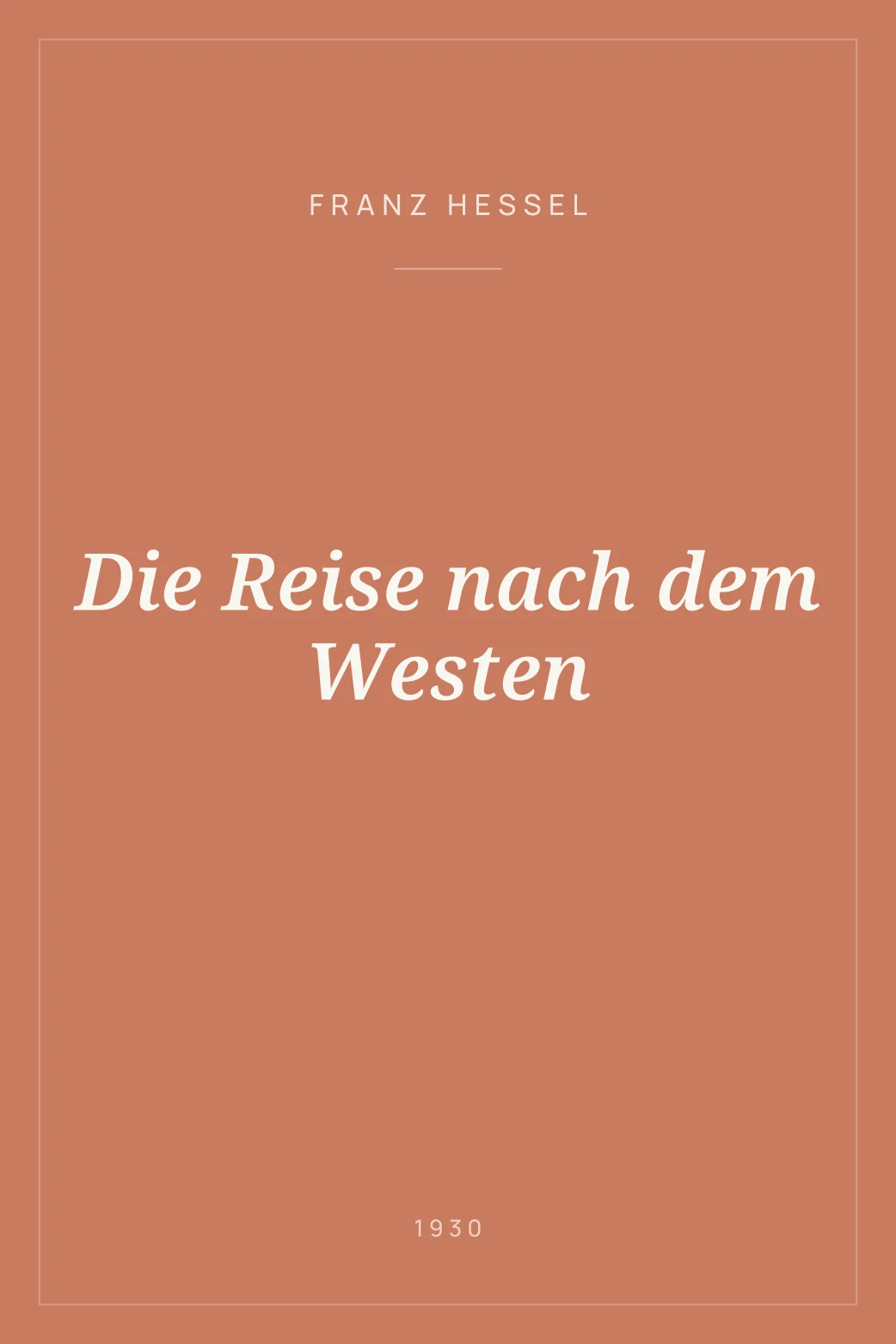 Portada de Die Reise nach dem Westen