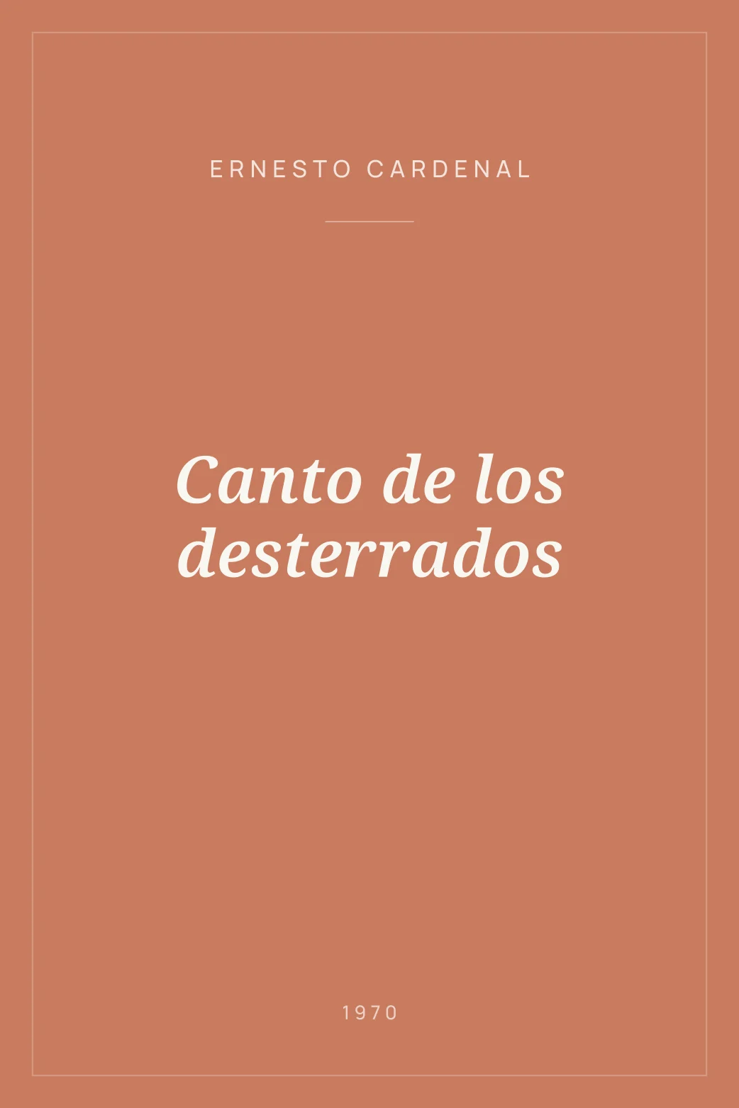 Portada de Canto de los desterrados
