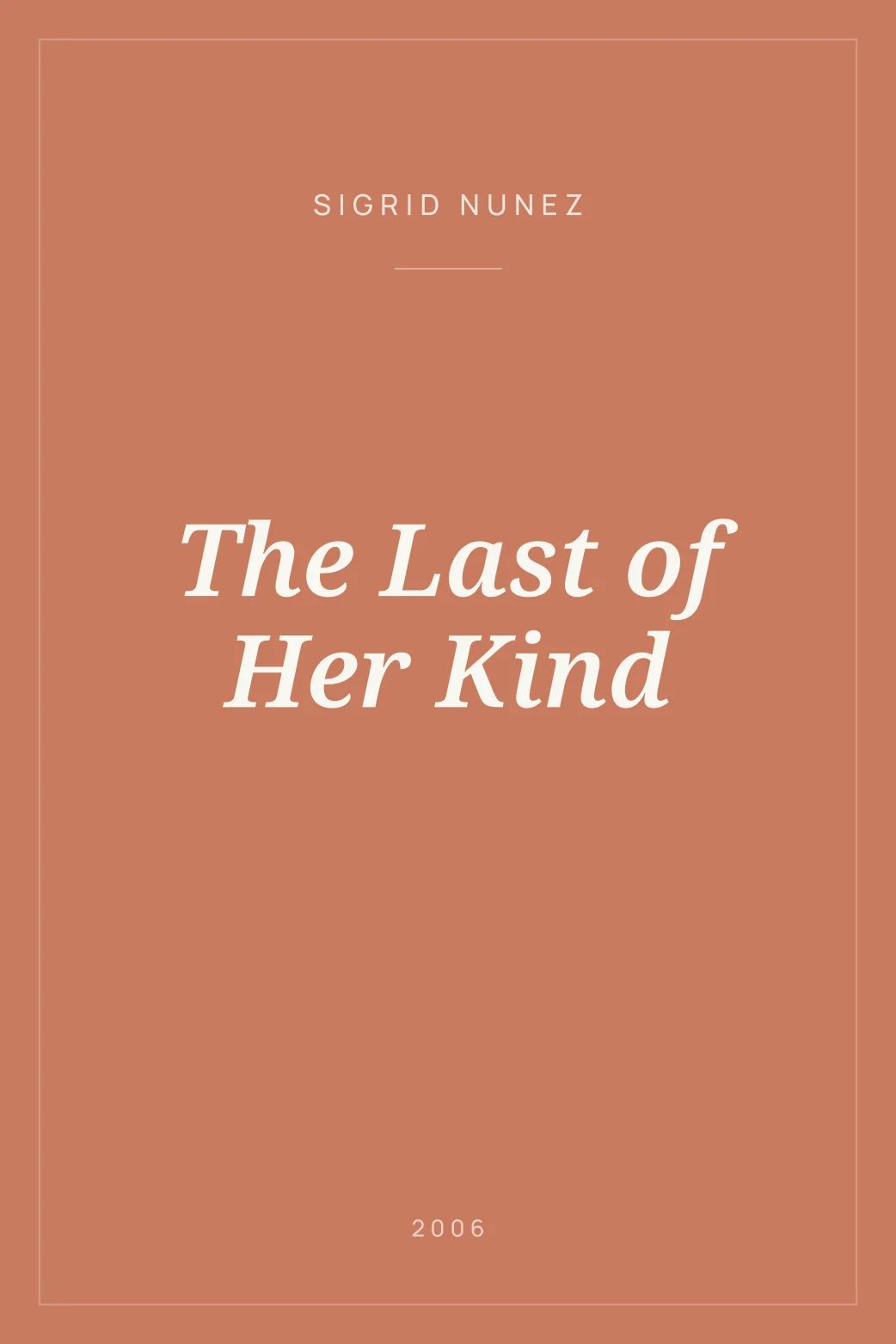 Portada de The Last of Her Kind