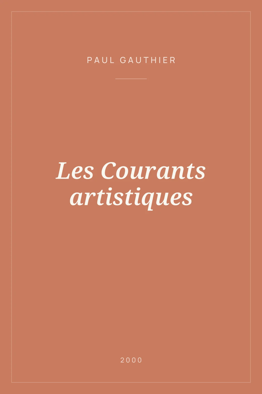 Portada de Les Courants artistiques