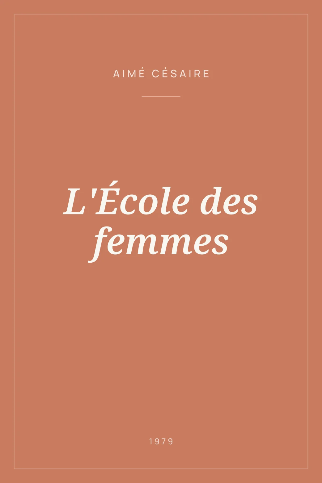 Portada de L'École des femmes