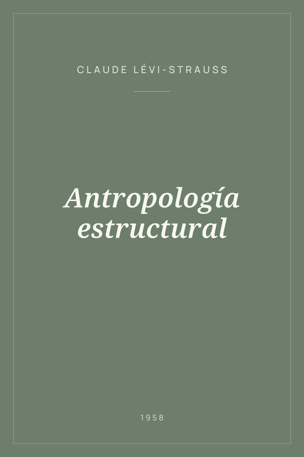 Portada de Antropología estructural
