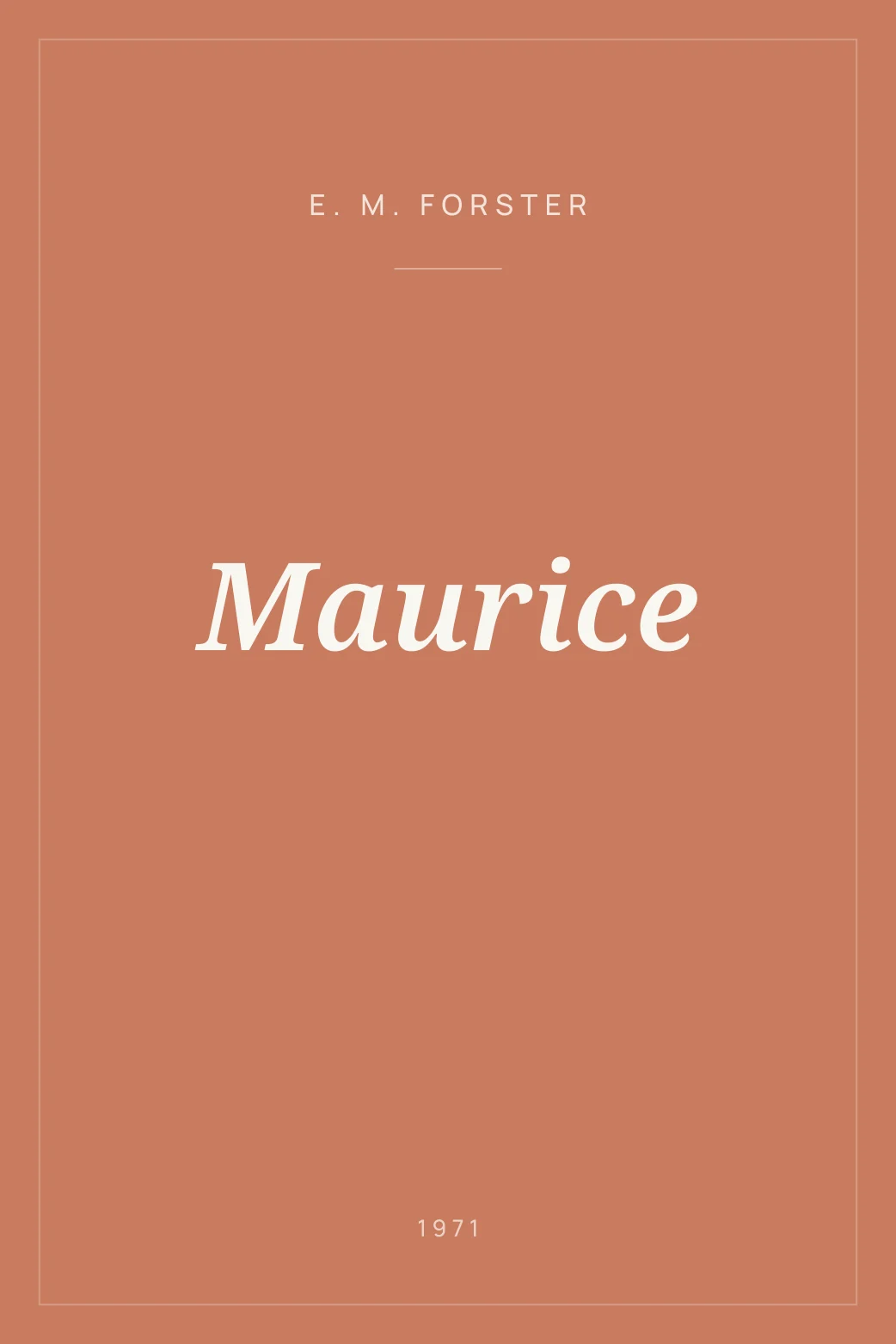 Portada de Maurice