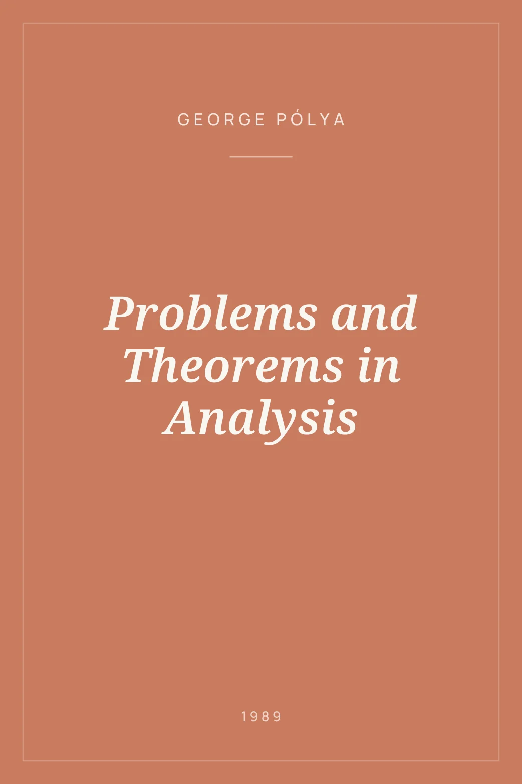 Portada de Problems and Theorems in Analysis