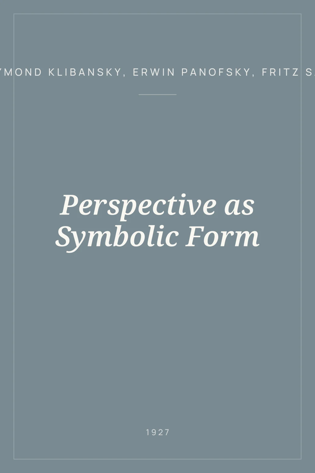 Portada de Perspective as Symbolic Form