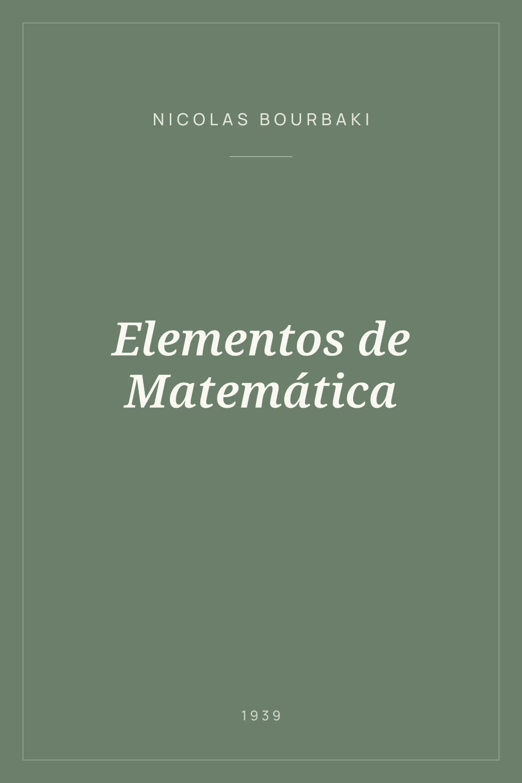 Portada de Elementos de Matemática