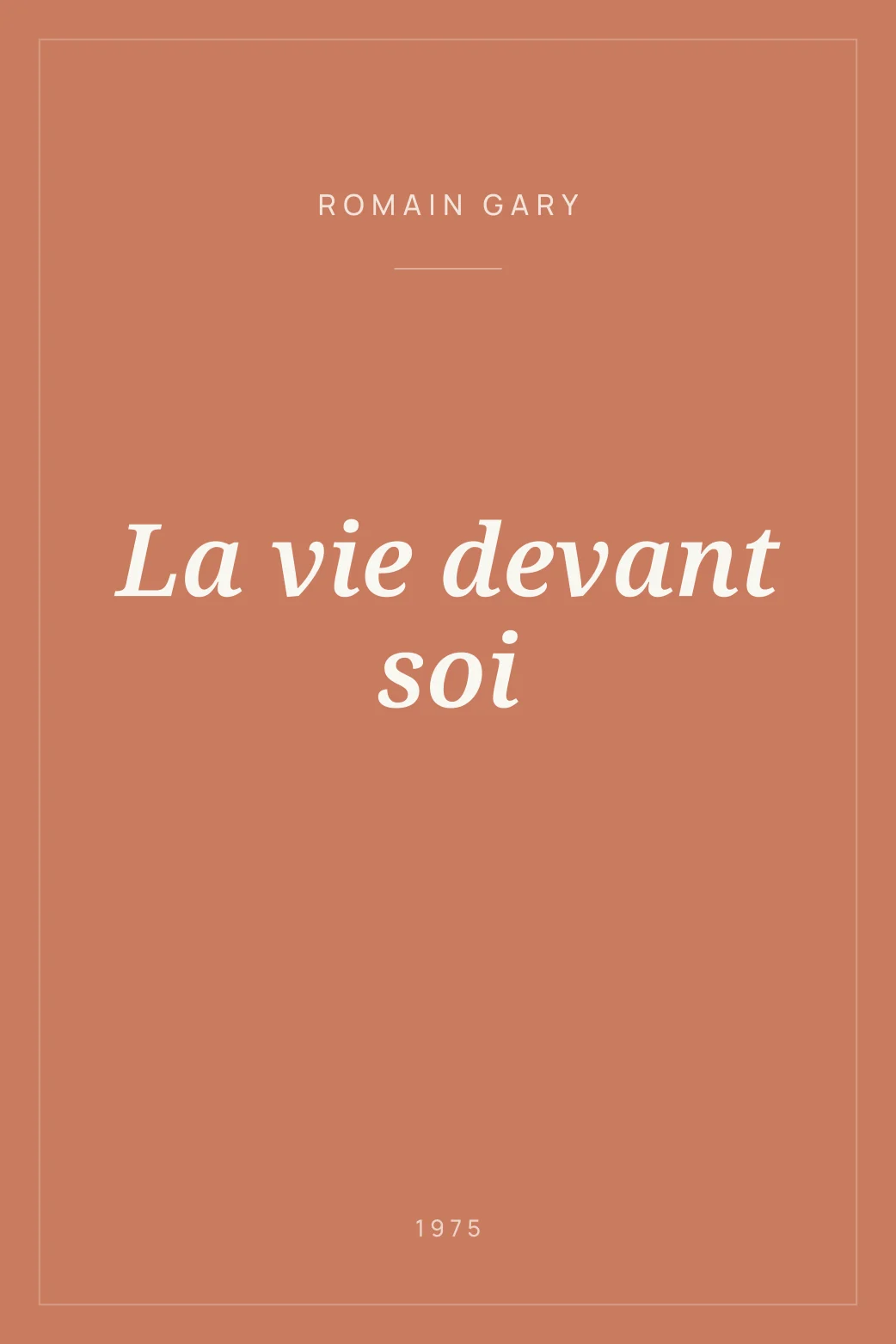 Portada de La vie devant soi