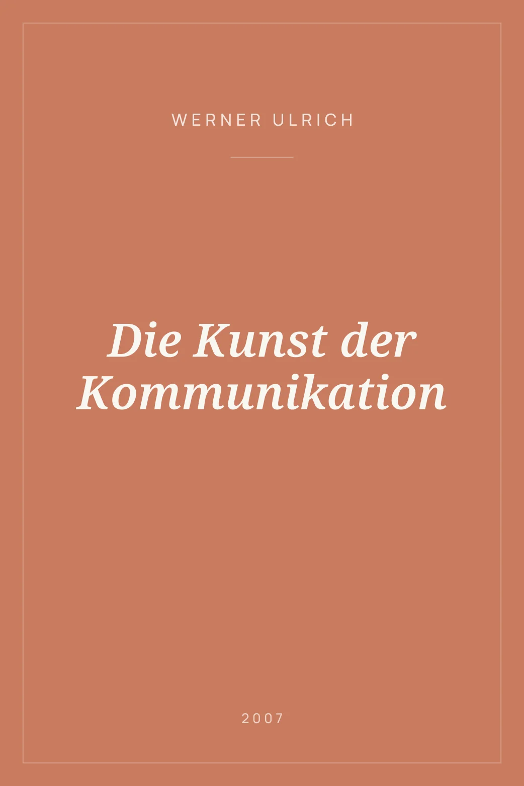 Portada de Die Kunst der Kommunikation